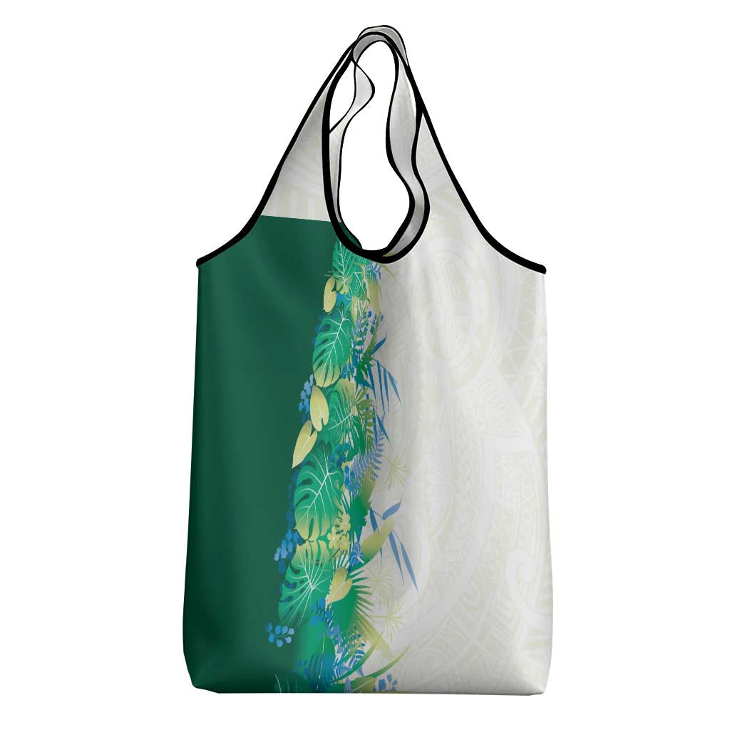 Hawaii Tropical Plant Omaomao Grocery Bag Vibrant Polynesian Pattern