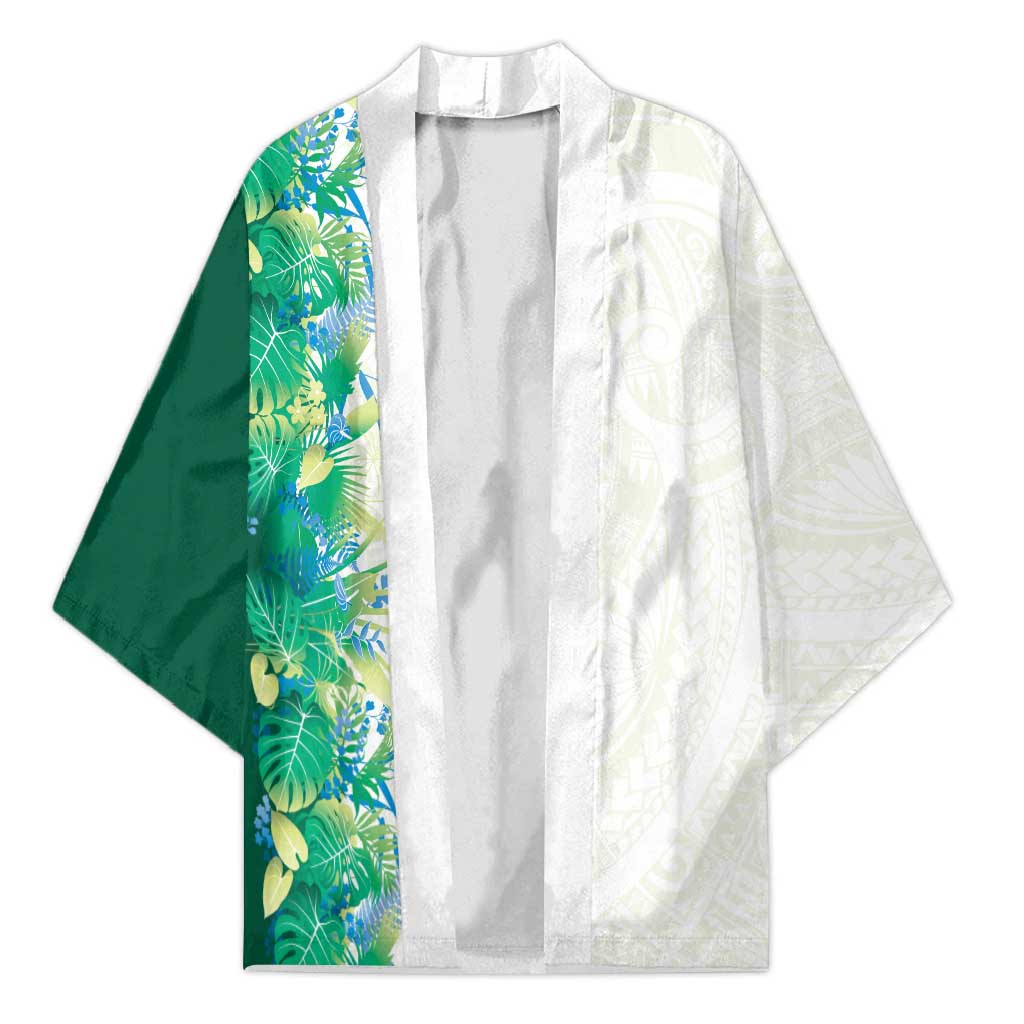 Hawaii Tropical Plant Omaomao Kimono Vibrant Polynesian Pattern