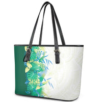 Hawaii Tropical Plant Omaomao Leather Tote Bag Vibrant Polynesian Pattern LT01 - Polynesian Pride