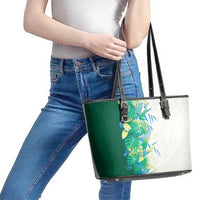 Hawaii Tropical Plant Omaomao Leather Tote Bag Vibrant Polynesian Pattern LT01 - Polynesian Pride