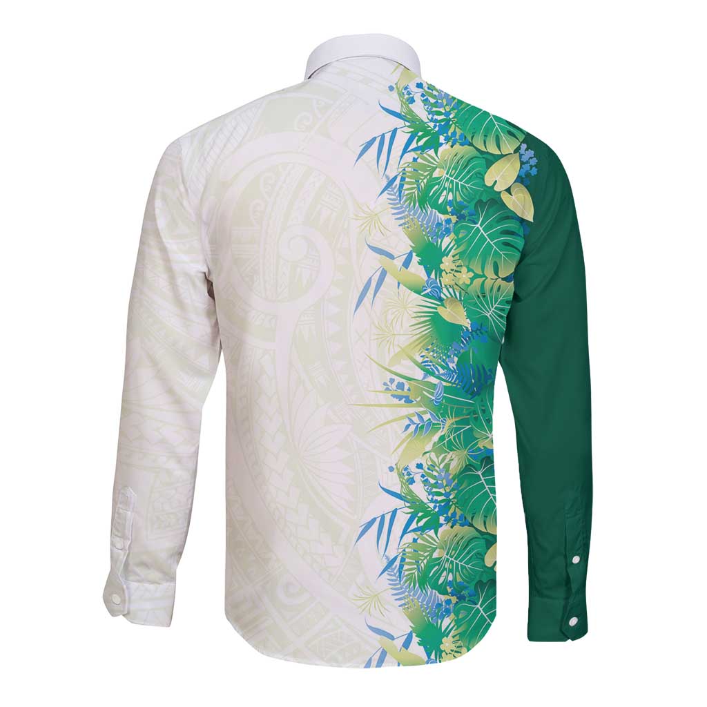 Hawaii Tropical Plant Omaomao Long Sleeve Button Shirt Vibrant Polynesian Pattern LT01 - Polynesian Pride