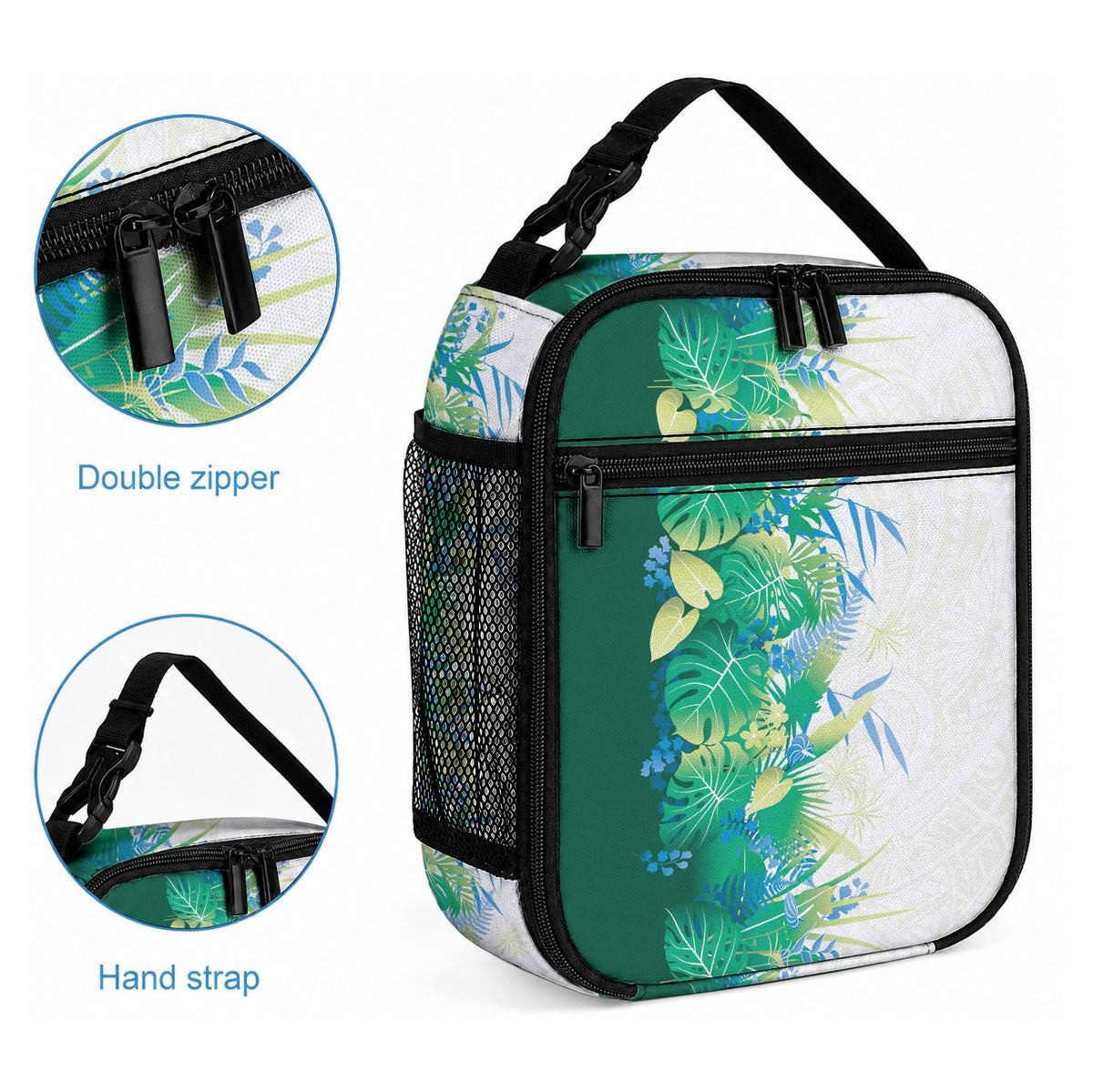 Hawaii Tropical Plant Omaomao Lunch Bag Vibrant Polynesian Pattern