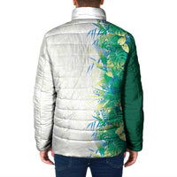 Hawaii Tropical Plant Omaomao Padded Jacket Vibrant Polynesian Pattern