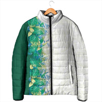 Hawaii Tropical Plant Omaomao Padded Jacket Vibrant Polynesian Pattern