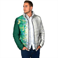Hawaii Tropical Plant Omaomao Padded Jacket Vibrant Polynesian Pattern