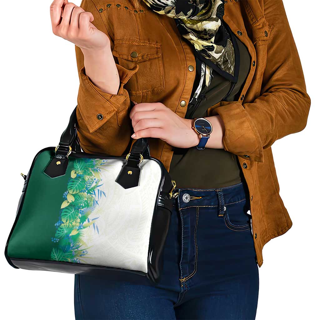 Hawaii Tropical Plant Omaomao Shoulder Handbag Vibrant Polynesian Pattern
