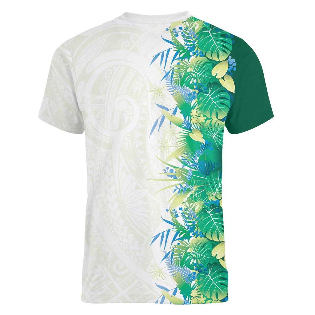 Hawaii Tropical Plant Omaomao Women V-Neck T-Shirt Vibrant Polynesian Pattern LT01 - Polynesian Pride