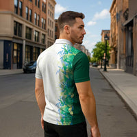 Hawaii Tropical Plant Omaomao Zipper Polo Shirt Vibrant Polynesian Pattern LT01 - Polynesian Pride