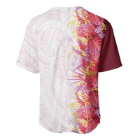 Hawaii Tropical Plant Akala Baseball Jersey Vibrant Polynesian Pattern