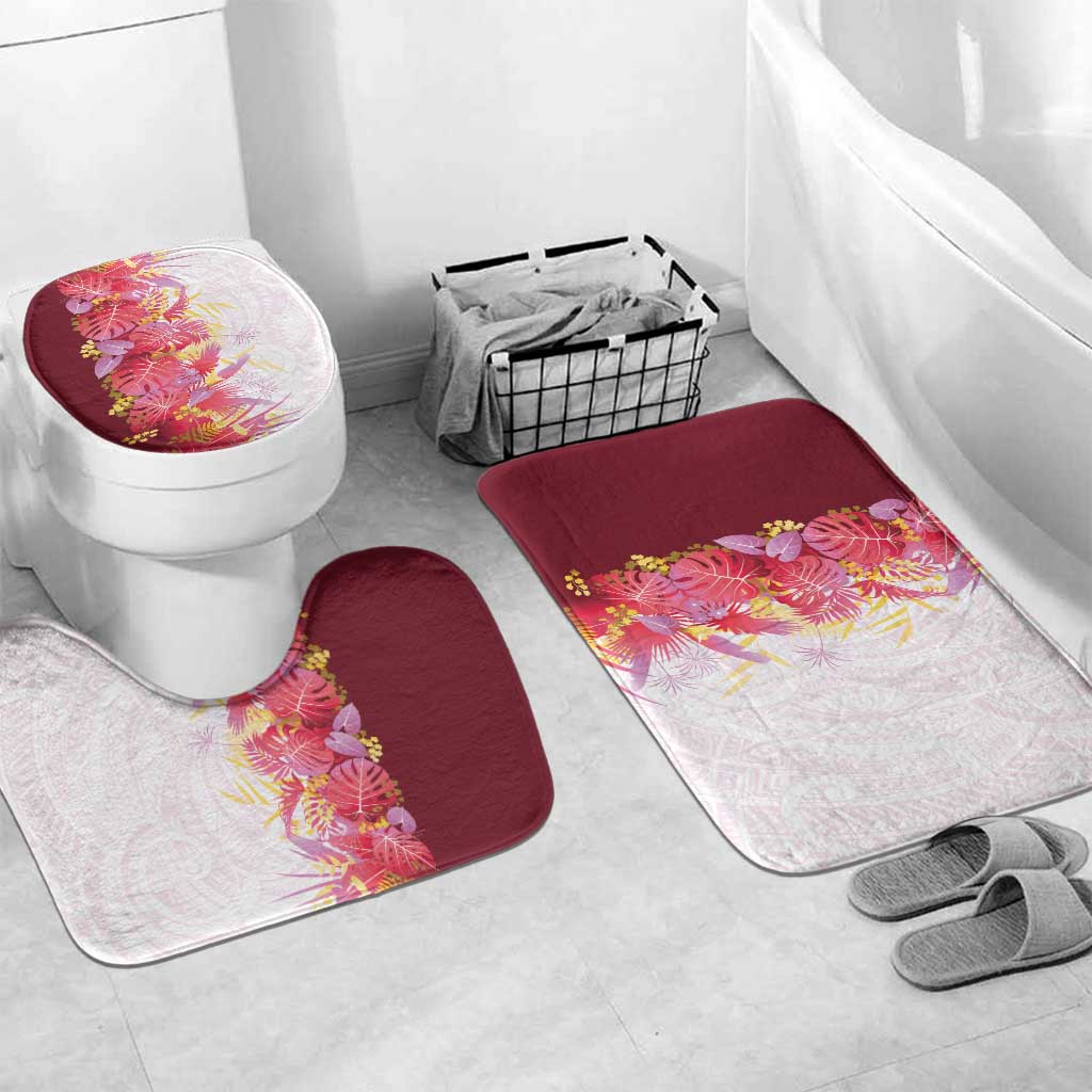 Hawaii Tropical Plant Akala Bathroom Set Vibrant Polynesian Pattern