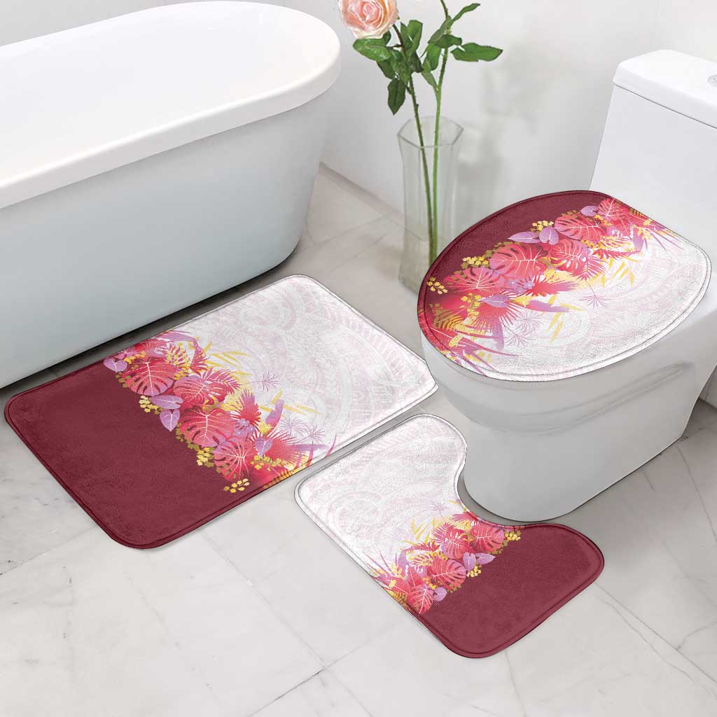 Hawaii Tropical Plant Akala Bathroom Set Vibrant Polynesian Pattern
