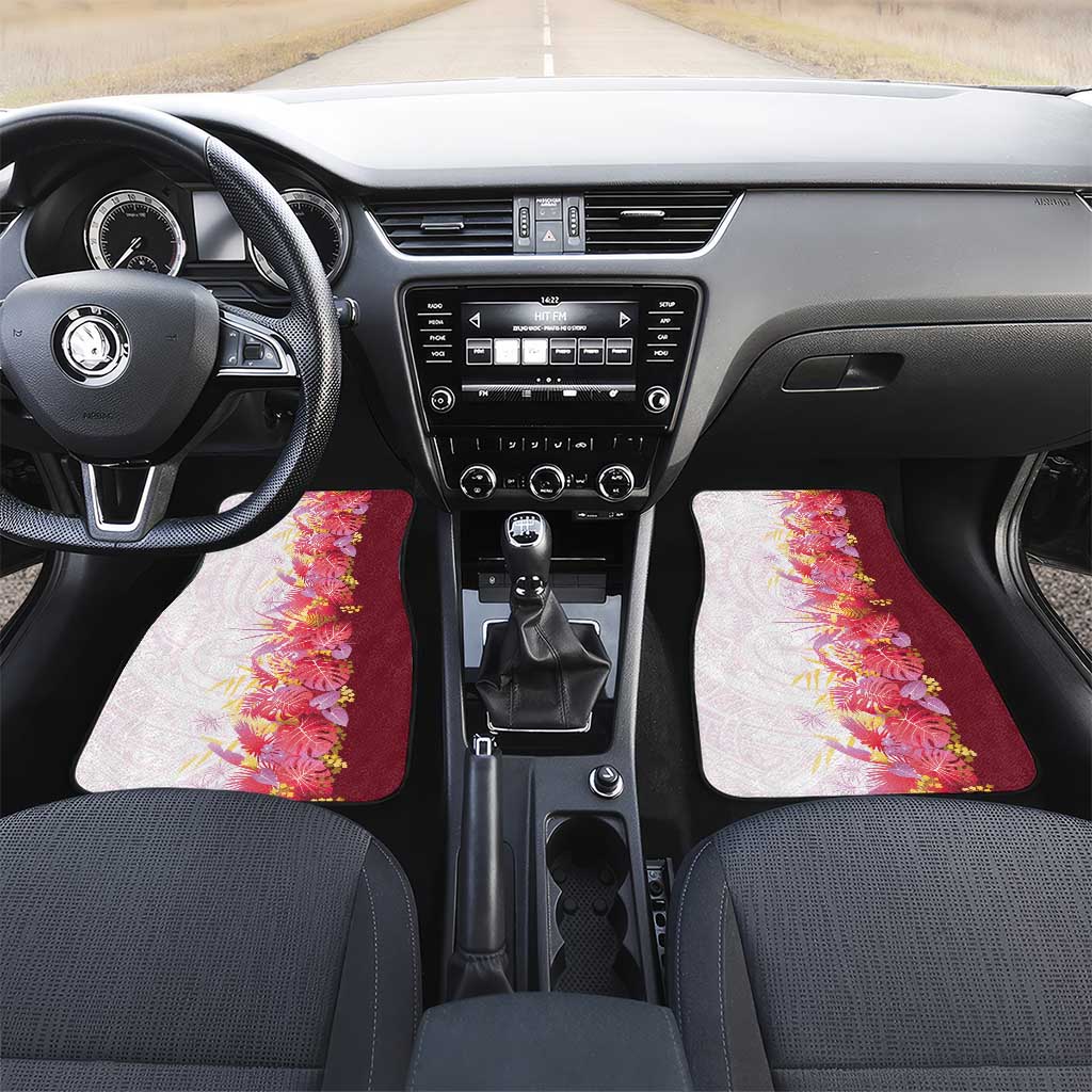 Hawaii Tropical Plant Akala Car Mats Vibrant Polynesian Pattern