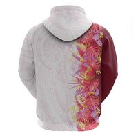 Hawaii Tropical Plant Akala Hoodie Vibrant Polynesian Pattern