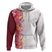 Hawaii Tropical Plant Akala Hoodie Vibrant Polynesian Pattern
