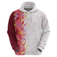 Hawaii Tropical Plant Akala Hoodie Vibrant Polynesian Pattern
