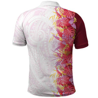 Hawaii Tropical Plant Akala Polo Shirt Vibrant Polynesian Pattern