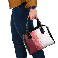 Hawaii Tropical Plant Akala Shoulder Handbag Vibrant Polynesian Pattern