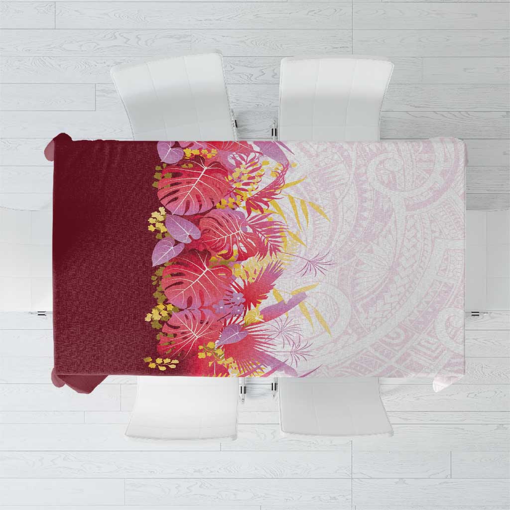 Hawaii Tropical Plant Akala Tablecloth Vibrant Polynesian Pattern LT01 Pink - Polynesian Pride