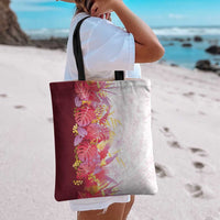 Hawaii Tropical Plant Akala Tote Bag Vibrant Polynesian Pattern