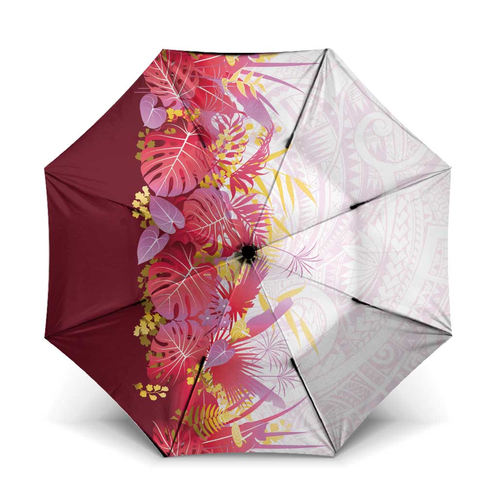 Hawaii Tropical Plant Akala Umbrella Vibrant Polynesian Pattern