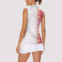 Hawaii Tropical Plant Akala Women Sleeveless Polo Shirt Vibrant Polynesian Pattern LT01 - Polynesian Pride