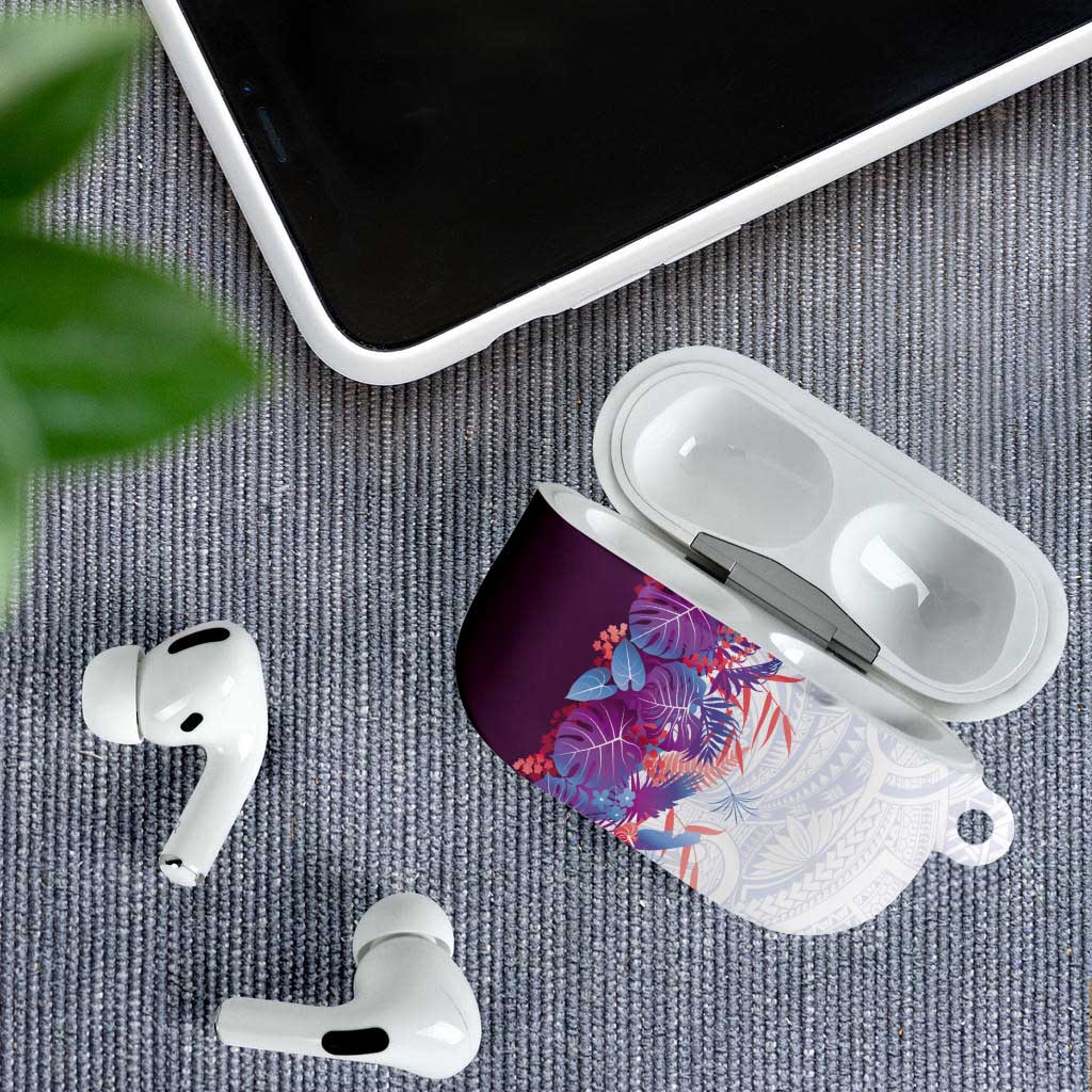 Hawaii Tropical Plant Poni AirPods Case Vibrant Polynesian Pattern