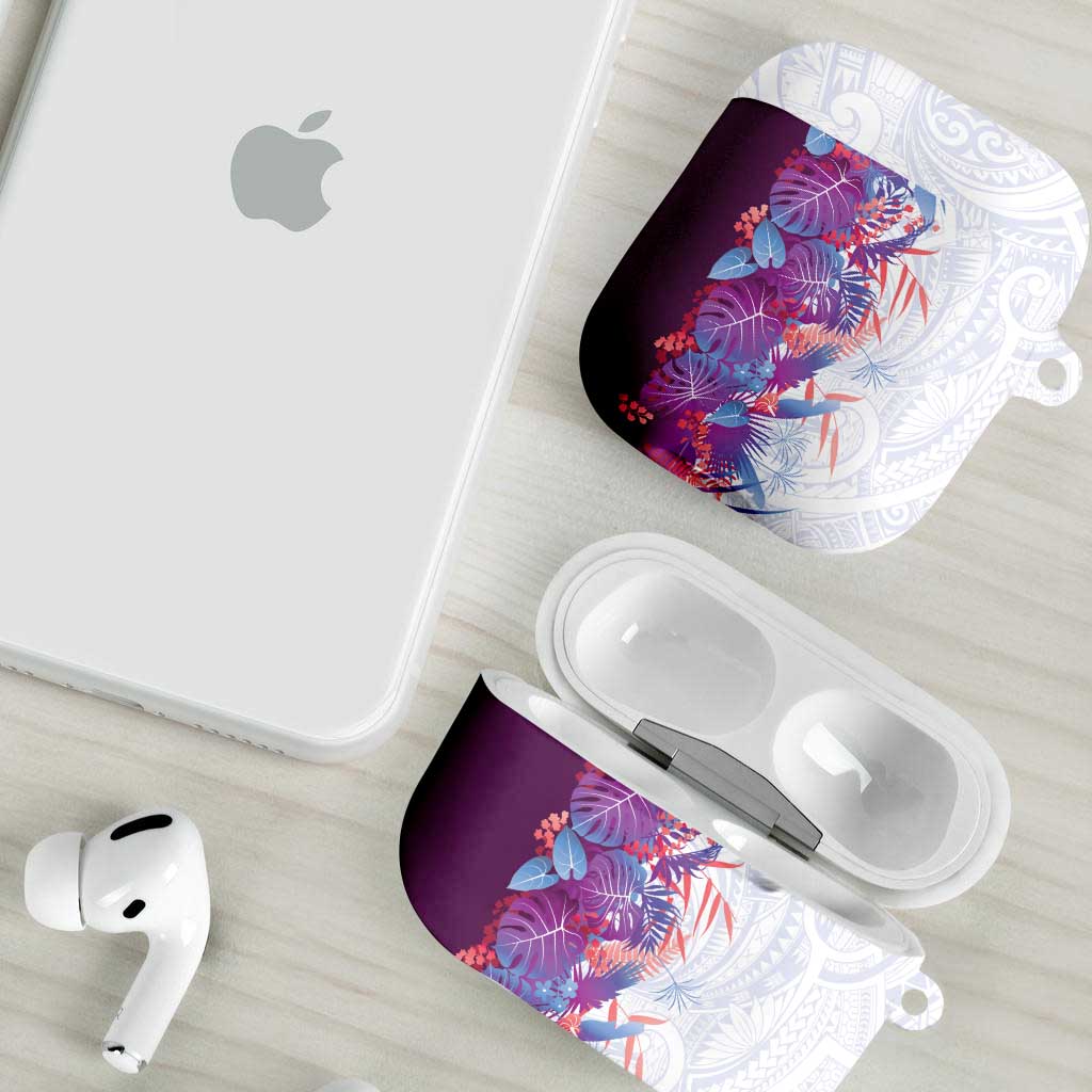 Hawaii Tropical Plant Poni AirPods Case Vibrant Polynesian Pattern
