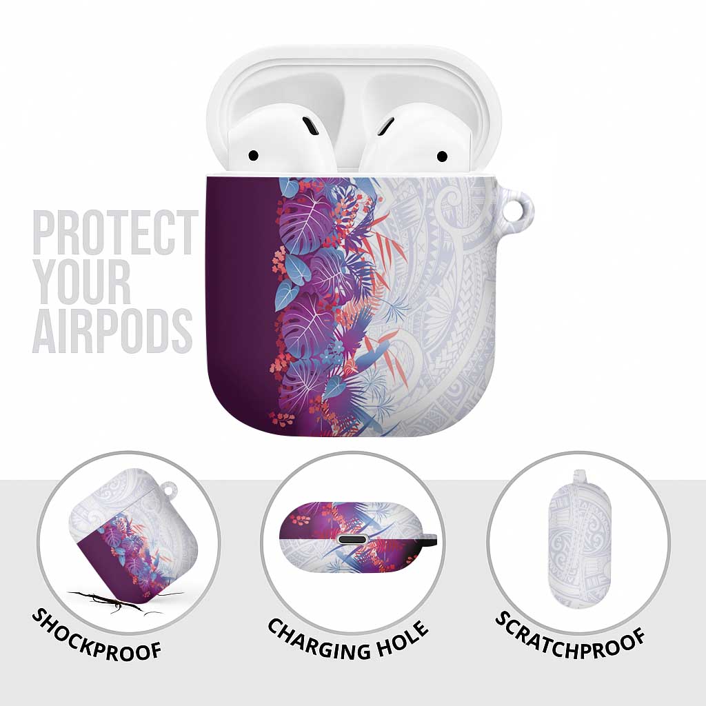 Hawaii Tropical Plant Poni AirPods Case Vibrant Polynesian Pattern