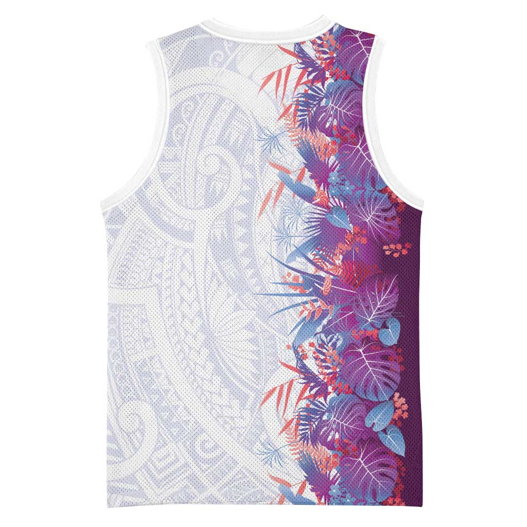 Hawaii Tropical Plant Poni Basketball Jersey Vibrant Polynesian Pattern LT01 - Polynesian Pride