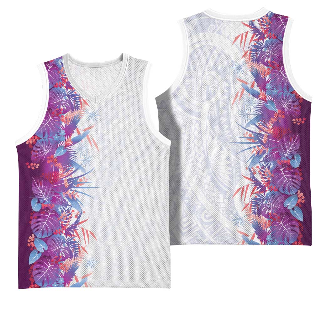 Hawaii Tropical Plant Poni Basketball Jersey Vibrant Polynesian Pattern LT01 - Polynesian Pride