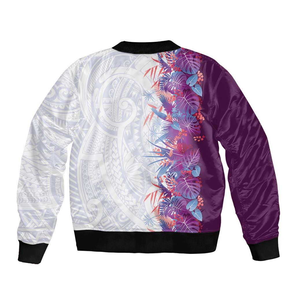 Hawaii Tropical Plant Poni Bomber Jacket Vibrant Polynesian Pattern LT01 - Polynesian Pride