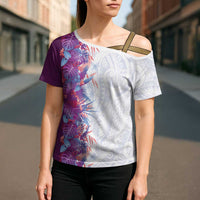 Hawaii Tropical Plant Poni Cross Shoulder Shirt Vibrant Polynesian Pattern LT01 - Polynesian Pride