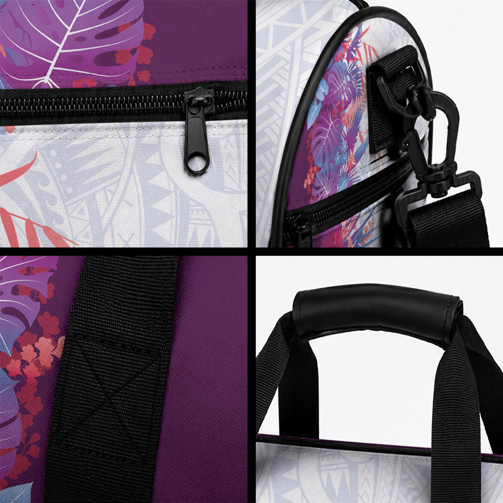Hawaii Tropical Plant Poni Duffle Bag Vibrant Polynesian Pattern