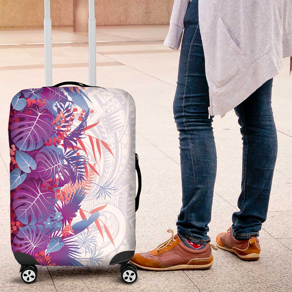Hawaii Tropical Plant Poni Luggage Cover Vibrant Polynesian Pattern