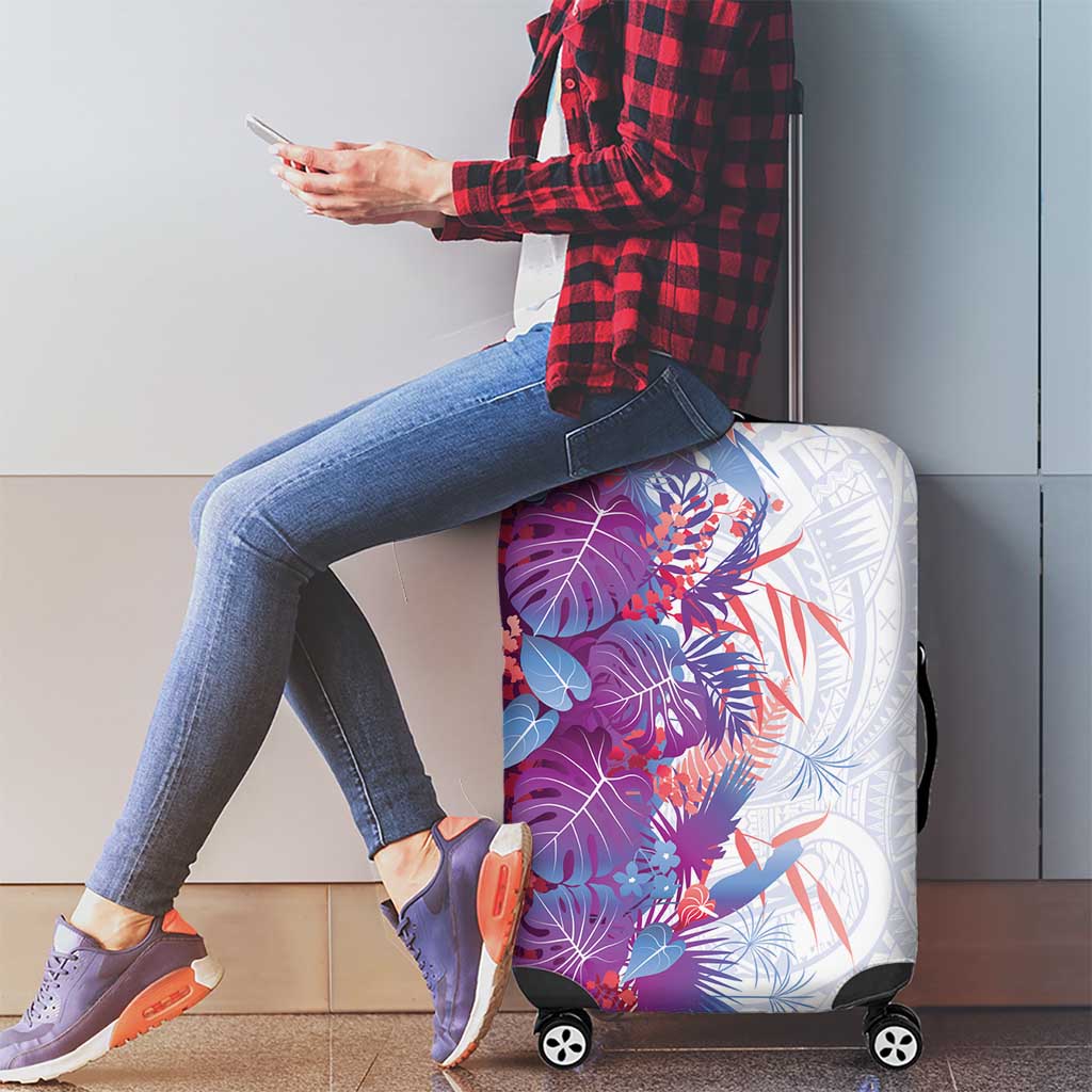 Hawaii Tropical Plant Poni Luggage Cover Vibrant Polynesian Pattern