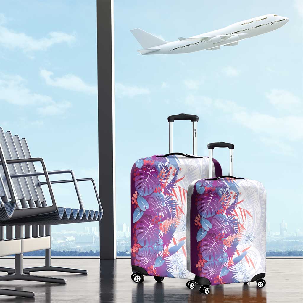 Hawaii Tropical Plant Poni Luggage Cover Vibrant Polynesian Pattern