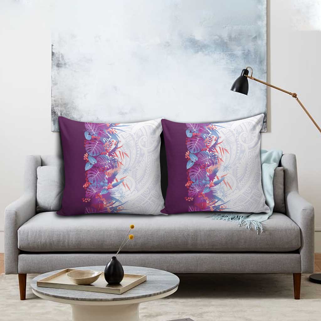 Hawaii Tropical Plant Poni Pillow Cover Vibrant Polynesian Pattern