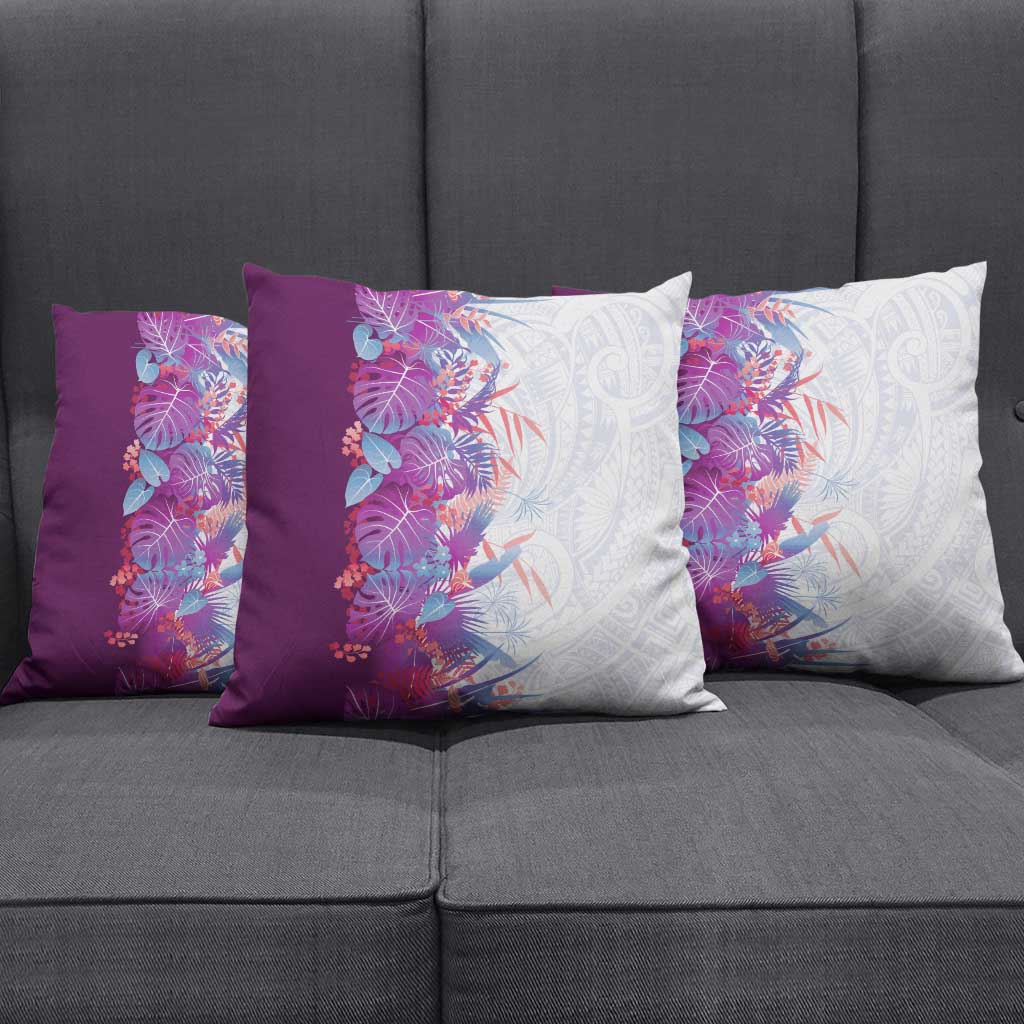Hawaii Tropical Plant Poni Pillow Cover Vibrant Polynesian Pattern