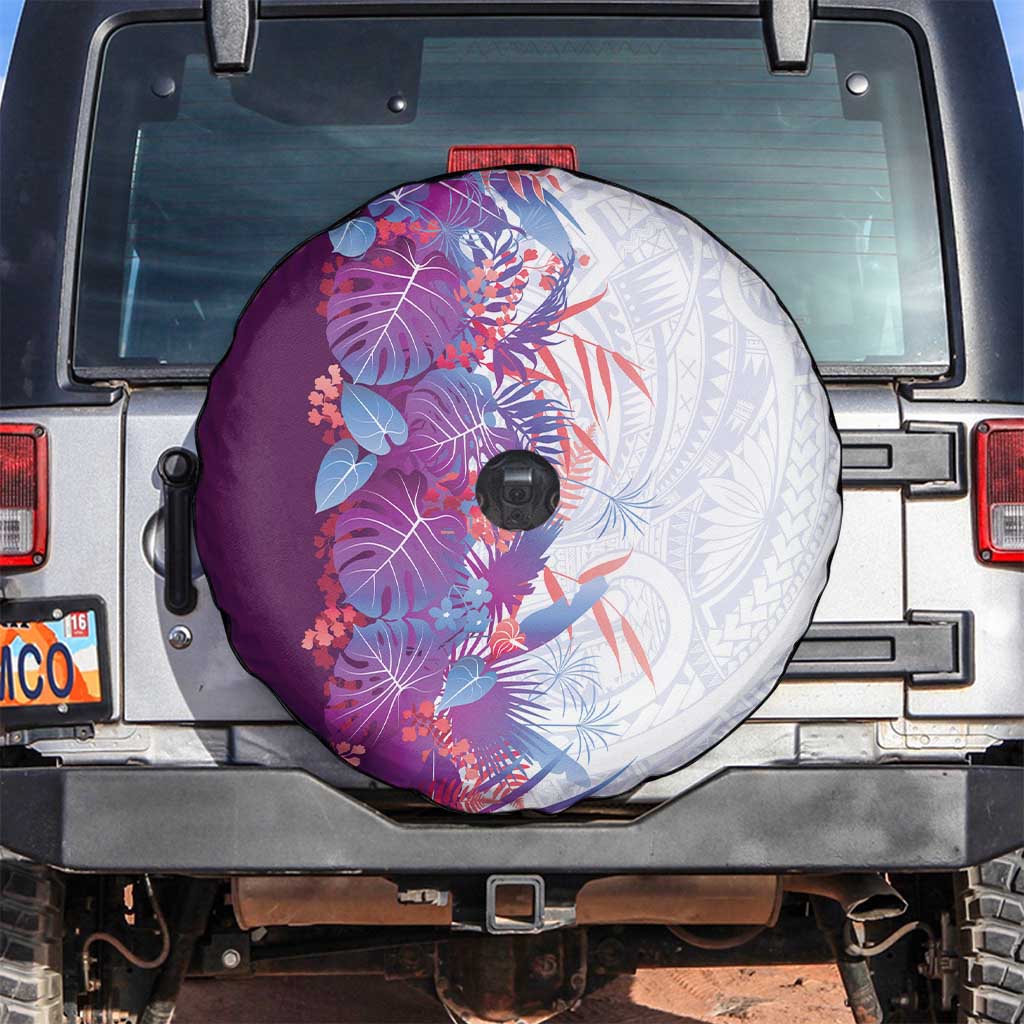 Hawaii Tropical Plant Poni Spare Tire Cover Vibrant Polynesian Pattern