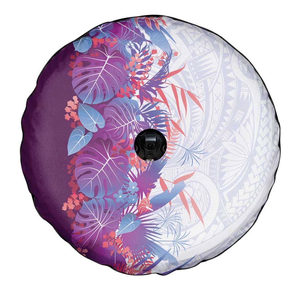 Hawaii Tropical Plant Poni Spare Tire Cover Vibrant Polynesian Pattern