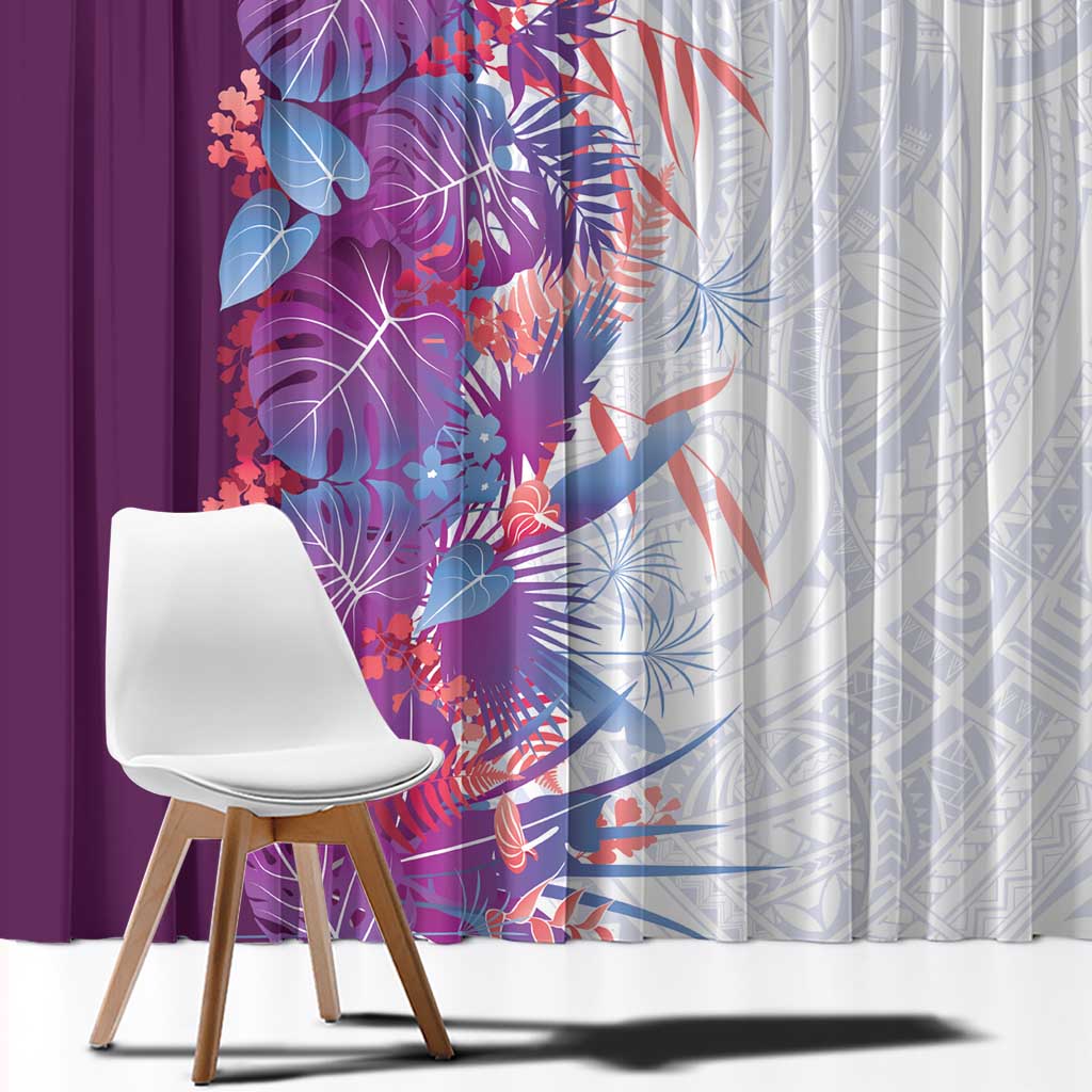 Hawaii Tropical Plant Poni Window Curtain Vibrant Polynesian Pattern LT01 - Polynesian Pride