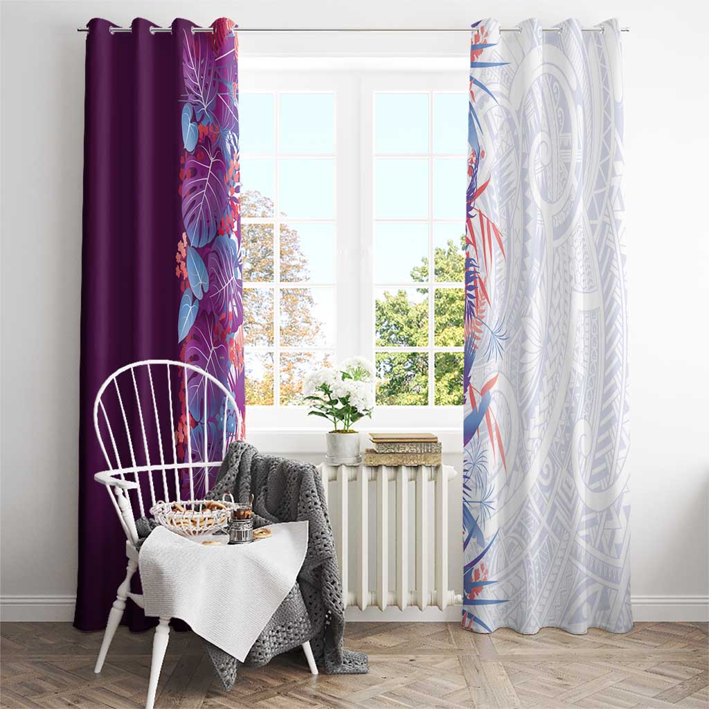 Hawaii Tropical Plant Poni Window Curtain Vibrant Polynesian Pattern LT01 - Polynesian Pride