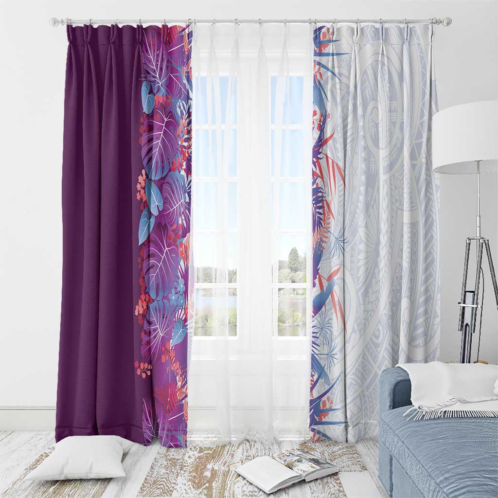 Hawaii Tropical Plant Poni Window Curtain Vibrant Polynesian Pattern LT01 - Polynesian Pride
