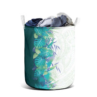 Hawaii Tropical Plant Teal Laundry Basket Vibrant Polynesian Pattern LT01 - Polynesian Pride