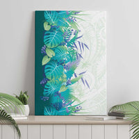 Hawaii Tropical Plant Teal Canvas Wall Art Vibrant Polynesian Pattern LT01 - Polynesian Pride