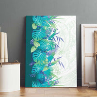 Hawaii Tropical Plant Teal Canvas Wall Art Vibrant Polynesian Pattern LT01 - Polynesian Pride