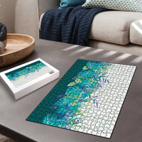 Hawaii Tropical Plant Teal Puzzle Vibrant Polynesian Pattern LT01 - Polynesian Pride