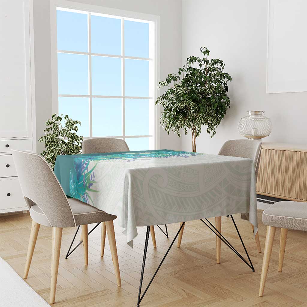 Hawaii Tropical Plant Teal Tablecloth Vibrant Polynesian Pattern LT01 - Polynesian Pride