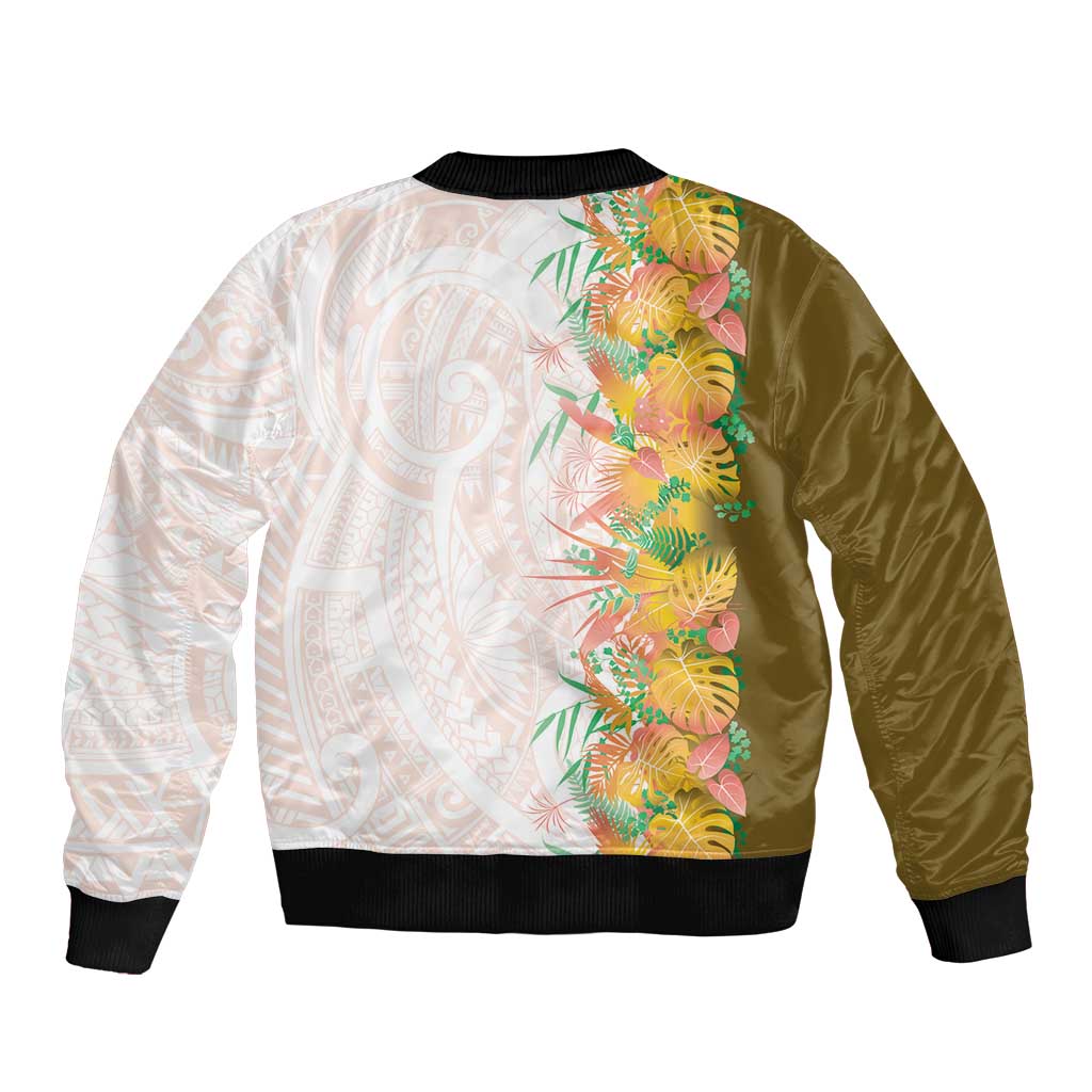 Hawaii Tropical Plant Lenalena Bomber Jacket Vibrant Polynesian Pattern LT01 - Polynesian Pride