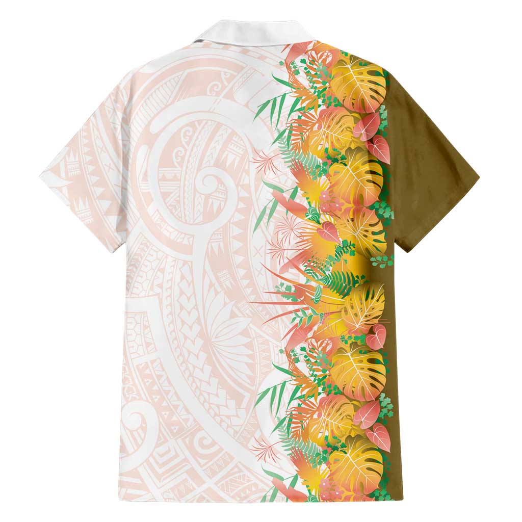 Hawaii Tropical Plant Lenalena Family Matching Off The Shoulder Long Sleeve Dress and Hawaiian Shirt Vibrant Polynesian Pattern LT01 - Polynesian Pride